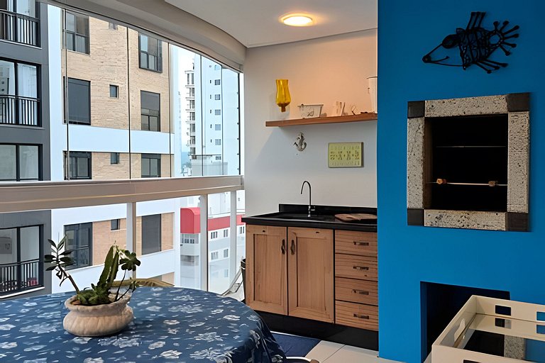 350m da Praia| 3 Quartos Varanda Gourmet |CURTA133